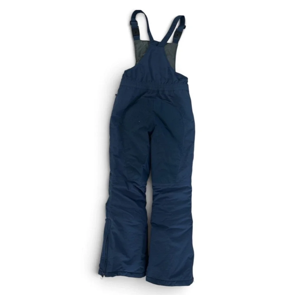 Lands End Kids Navy Blue Iron Knee Snow Bibs Insulated Overalls Size 10
